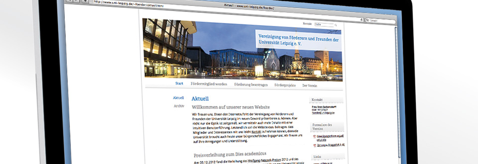 Neuer Internetauftritt des Fördervereins der Universität Leipzig